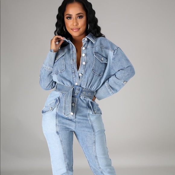 Denim Jumpsuit - Picture 1 of 4